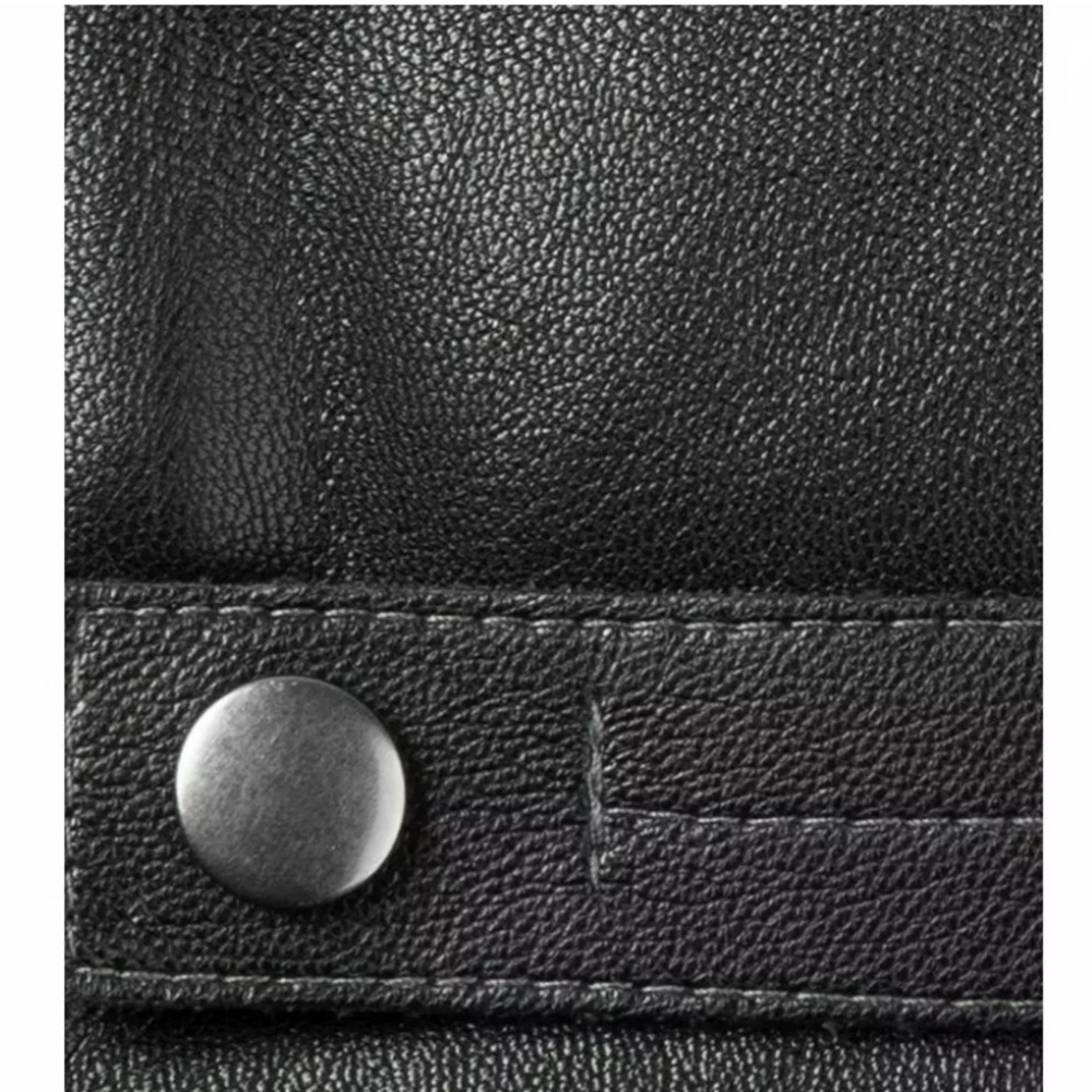 Isotoner Men's Gloves Black Faux Leather Knit - Picture 3 of 4